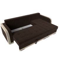 Угловой диван Марсель (микровельвет коричневый бежевый) - Изображение 2